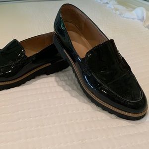 Franco Sarto black patent loafer